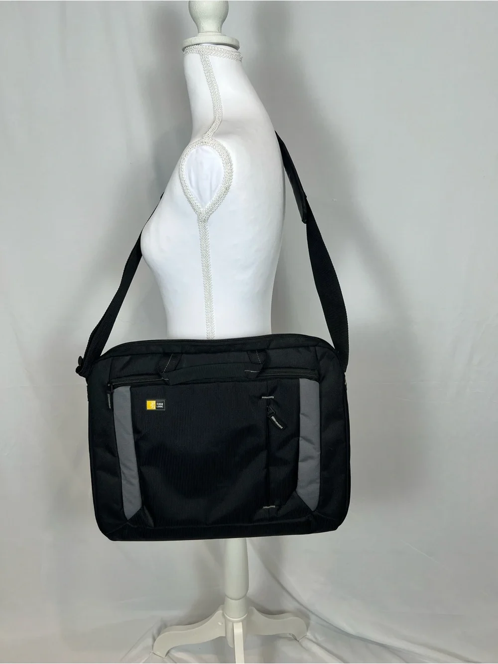 Case Logic Black and Gray Laptop Messenger Bag for Men